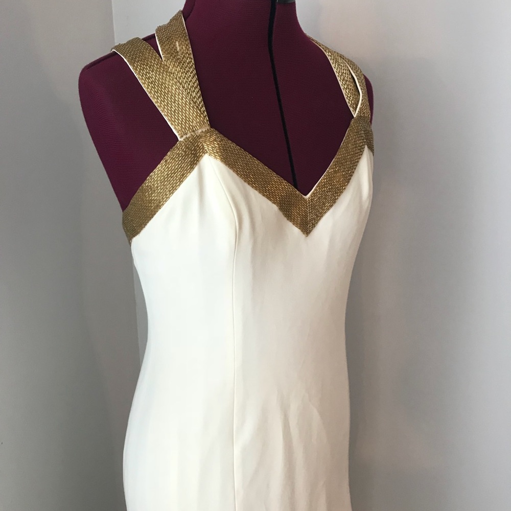 Gold and white dress